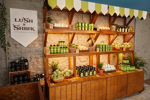 Lush’s Shrek pop-up at Beak Street, London